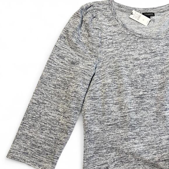 Talbots Terry Flounce Hem Shift Dress Sz Large Gray Cotton Blend NWT Casual Chic - Picture 5 of 9